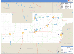 Sibley County, MN Zip Code Wall Map