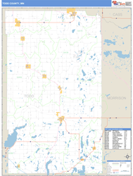 Todd County, MN Zip Code Wall Map