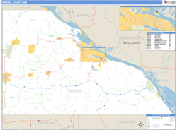 Winona County, MN Zip Code Wall Map