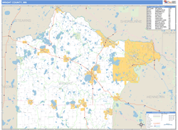 Wright County, MN Zip Code Wall Map