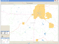 Alcorn County, MS Zip Code Wall Map