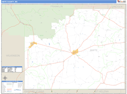 Amite County, MS Wall Map