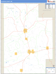 Calhoun County, MS Zip Code Wall Map