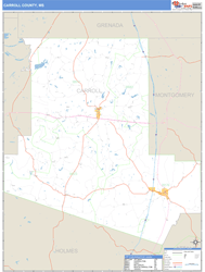 Carroll County, MS Zip Code Wall Map