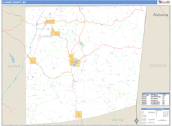 Clarke County, MS Zip Code Wall Map