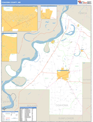 Coahoma County, MS Zip Code Wall Map