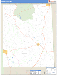 Greene County, MS Zip Code Wall Map
