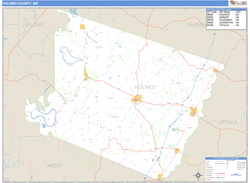 Holmes County, MS Zip Code Wall Map