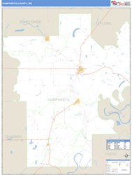 Humphreys County, MS Zip Code Wall Map