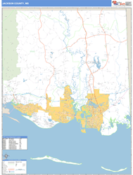 Jackson County, MS Zip Code Wall Map