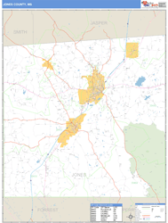 Jones County, MS Zip Code Wall Map