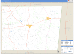 Kemper County, MS Wall Map