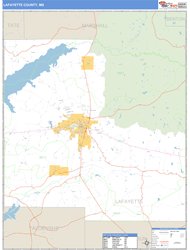 Lafayette County, MS Zip Code Wall Map