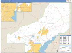 Madison County, MS Zip Code Wall Map