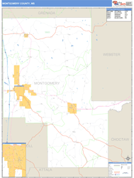 Montgomery County, MS Wall Map