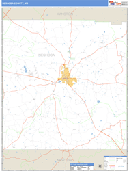 Neshoba County, MS Wall Map