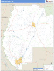 Pearl River County, MS Zip Code Wall Map