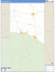 Perry County, MS Zip Code Wall Map