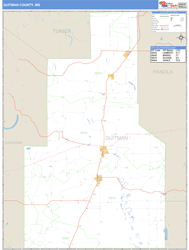 Quitman County, MS Zip Code Wall Map