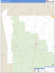 Scott County, MS Zip Code Wall Map