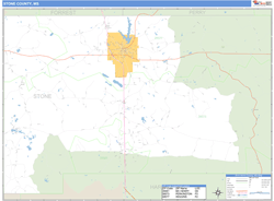 Stone County, MS Zip Code Wall Map