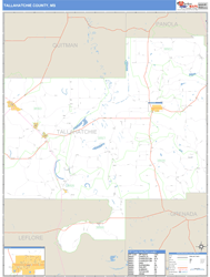 Tallahatchie County, MS Zip Code Wall Map