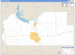 Tate County, MS Wall Map