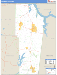 Tishomingo County, MS Zip Code Wall Map