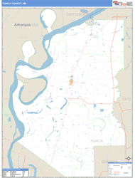 Tunica County, MS Wall Map