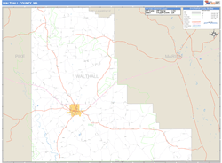 Walthall County, MS Zip Code Wall Map