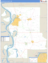 Washington County, MS Zip Code Wall Map