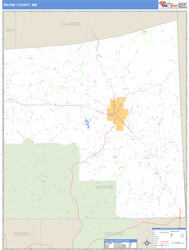 Wayne County, MS Wall Map