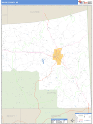 Wayne County, MS Zip Code Wall Map