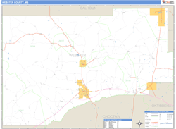 Webster County, MS Zip Code Wall Map