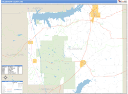 Yalobusha County, MS Zip Code Wall Map