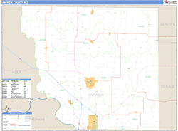 Andrew County, MO Zip Code Wall Map