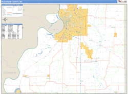 Buchanan County, MO Zip Code Wall Map