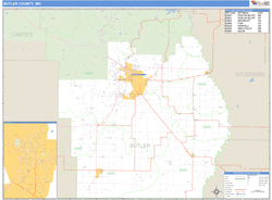 Butler County, MO Wall Map