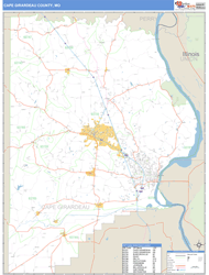 Cape Girardeau County, MO Zip Code Wall Map