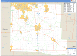 Cass County, MO Zip Code Wall Map