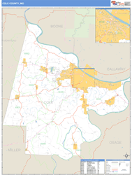 Cole County, MO Zip Code Wall Map