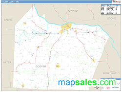 Cooper County, MO Zip Code Wall Map