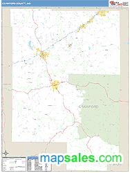 Crawford County, MO Wall Map