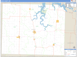 Dade County, MO Zip Code Wall Map