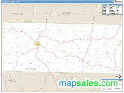 Douglas County, MO Zip Code Wall Map