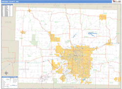 Greene County, MO Zip Code Wall Map