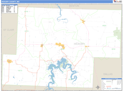 Hickory County, MO Zip Code Wall Map