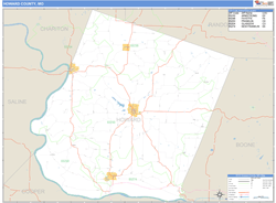 Howard County, MO Zip Code Wall Map