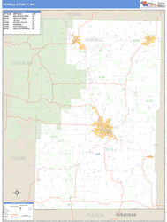 Howell County, MO Zip Code Wall Map