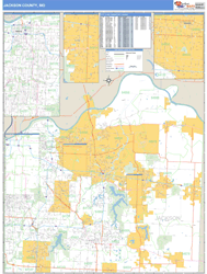 Jackson County, MO Zip Code Wall Map